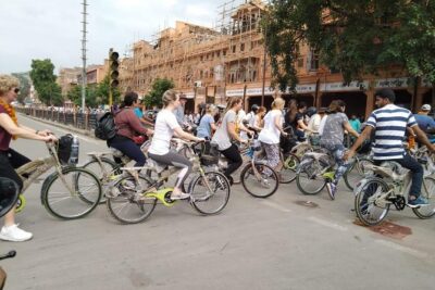 I Bike Inside Jaipur - Getting to Brown Sugar Axis Mall and starting the ride at 6:45am